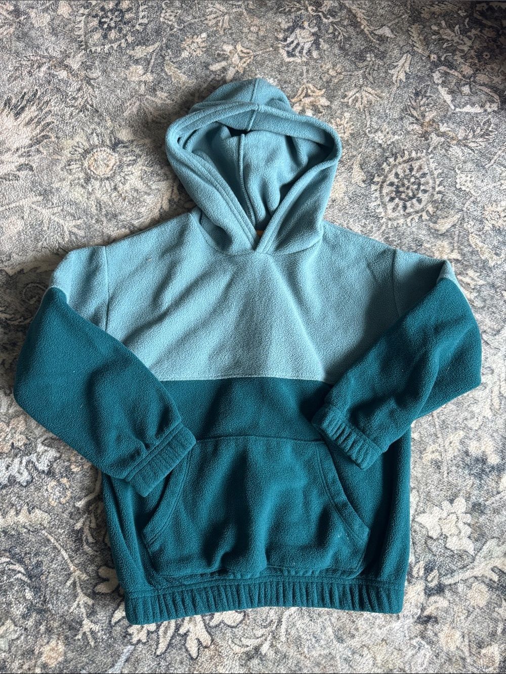 Sonoma Boys Two-Tone Teal Pullover Fleece Hoodie